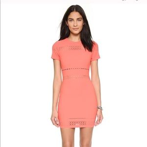 Coral laser cutout Ari Elisabeth and James dress